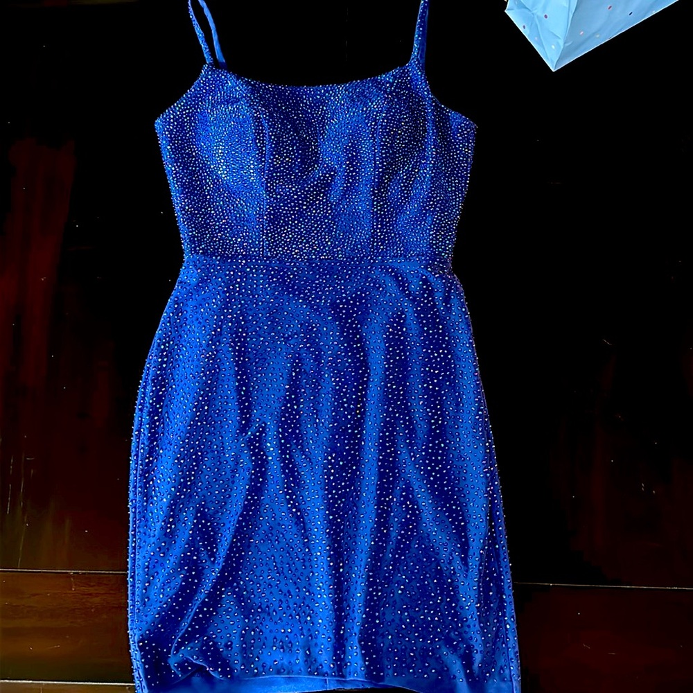 Blue Homecoming, prom dress with sequins.. Size small 0-2